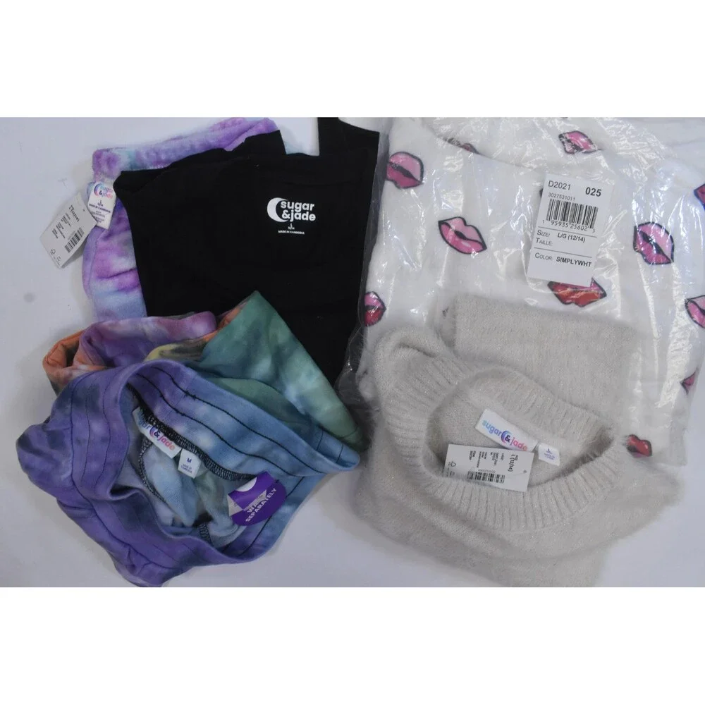 Sugar & Jade Bulk Lot Of 8 Girls Size Large 10/12 Mixed Season Tops Bottoms